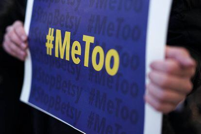 Manifestación del movimiento #MeToo en Washington, DC.
