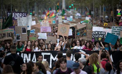 Manifestacion contra el cambio climatico en Barcelona, el pasado mes de septiembre.