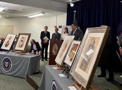 Devolución de los dibujos de Egon Schiele a sus herederos en septiembre en Nueva York.