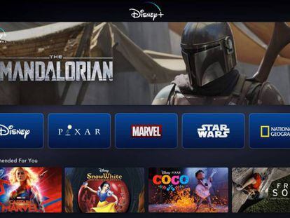 La plataforma Disney+ en una tableta.