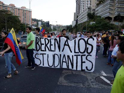Manifestaci&oacute;n contra el r&eacute;gimen de Nicol&aacute;s Maduro en el viernes en Caracas.