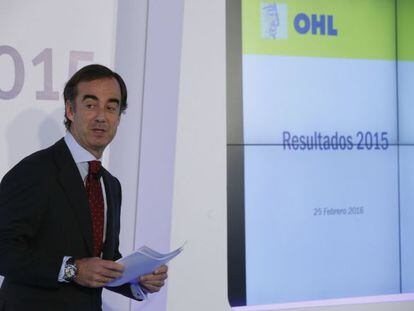 El vicepresidente de OHL, Juan Villar-Mir de Fuentes, durante la presentaci&oacute;n a los analistas de los resultados correspondientes al cierre de 2015. 