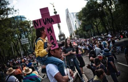 Una manifestación contra la violencia machista en Ciudad de México.