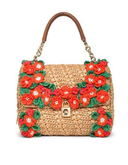 Bolso de rafia con flores bordadas de Dolce & Gabbana. (c.p.v.)