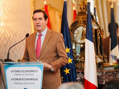 El presidente de la CEOE, Antonio Garamendi, en un acto el 2 de diciembre.