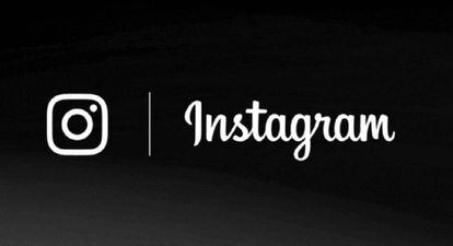 Logotipo de Instagram en modo oscuro.