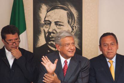 Andrés Manuel López Obrador Jesús Zambrano y Ricardo Monreal