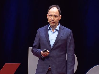 Steve Horvath, en una captura de pantalla extraída de YouTube, durante una charla Ted en la universidad de Berkeley.