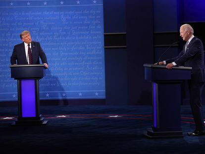 Donald Trump y Joe Biden, en el primer debate de la campaña