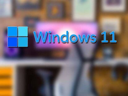 Logo Windows 11 con fondo escritorio