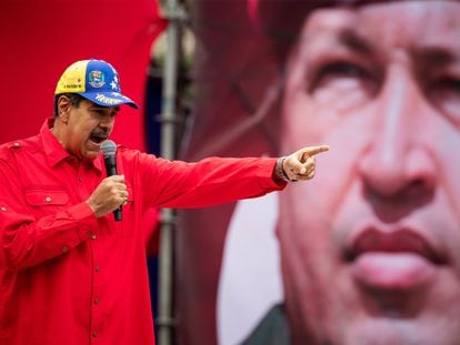El presidente de Venezuela, Nicolás Maduro, celebra con un mitin los 32 años del golpe de Estado fallido de Hugo Chávez, el pasado 4 de febrero en Caracas.