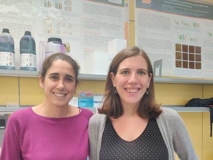 Ruth M. Risueño, directora de I+D y fundadora de Leukos Biotech,  y Lise Clément-Demange, responsable del laboratorio.