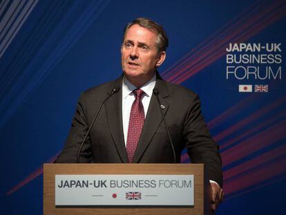 El ministro de comercio internacional brit&aacute;nico, Liam Fox, este viernes en Jap&oacute;n