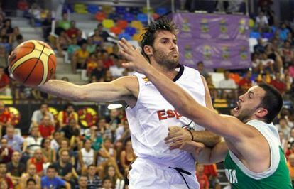 Rudy Fernández, durante el partido de hoy contra Bulgaria.