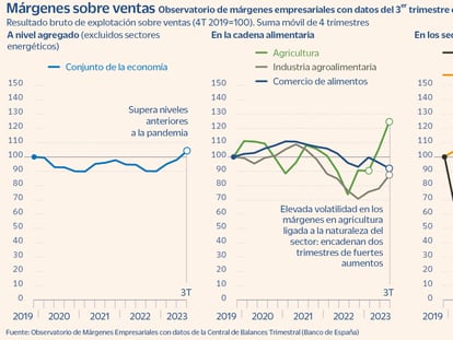 La agricultura volvió a disparar sus márgenes en 2023 frente al paso atrás de la distribución