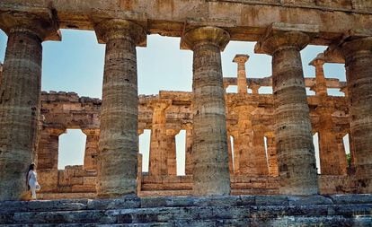 El templo de Hera, en el conjunto arqueológico de Paestum (Italia).