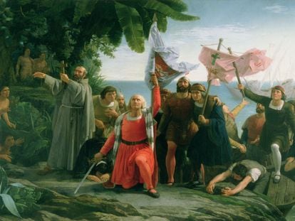 'El desembarco de Colón en América', óleo de 1862.