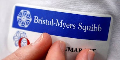 Logotipo de la biofarmac&eacute;utica Bristol-Myers Squibb.