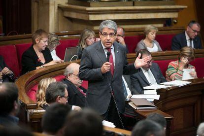 Francesc Homs, en la sessió ordinària del ple del Parlament.