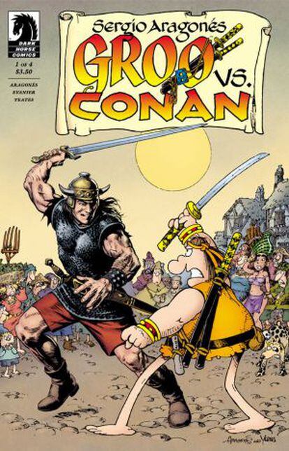 Portada del primer número de 'Groo vs. Conan'