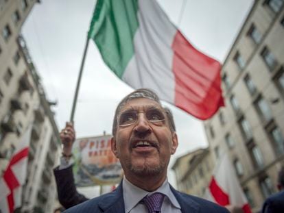 El exministro italiano Ignazio Benito Maria La Russa, durante una manifestación en Milán en 2015.