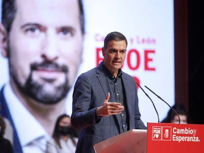 Pedro Sánchez, en el mitin de campaña del PSOE en Zamora.