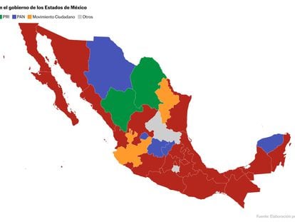 MEXICO - MAPA - PARTIDOS