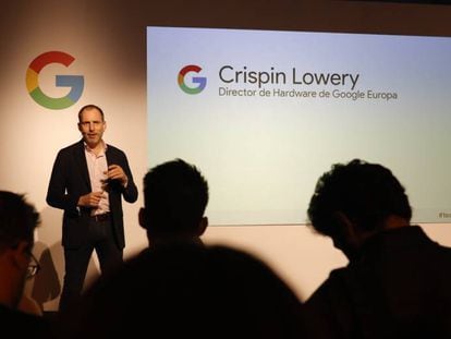 Crispin Lowery, director de Hardware de Google Europa, ayer en la presentaci&oacute;n del Pixel 2 XL en Madrid, en un evento compartido con Orange. 