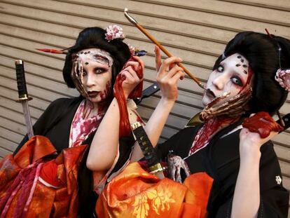 Participantes en un concursos de disfraces de Halloween en Kawasaki, al sur de Tokio, el pasado 25 de octubre de 2015.