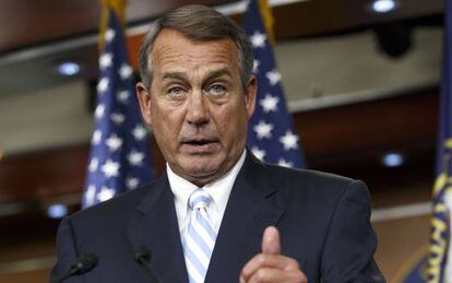 El líder republicano John Boehner antes de la votación en la cámara baja