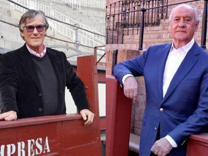 Los empresarios taurinos Simón Casas, a la izquierda, y Ramón Valencia.