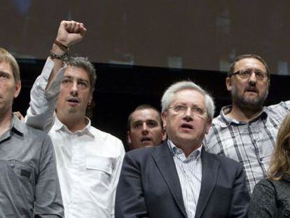 Miembros de Amaiur el día de su presentación en Pamplona.