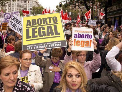 Una manifestación convocada en 2014 para celebrar la decisión del Gobierno de Rajoy de no modificar la ley del aborto de Zapatero.