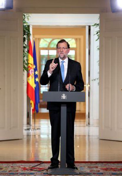 Mariano Rajoy comparece ante los medios en la rueda de prensa posterior al Consejo de Ministros celebrado este lunes.