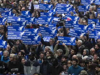  Marcha a favor de los refugiados en Barcelona. 