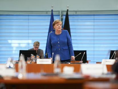 La canciller de Alemania, Angela Merkel, este miércoles, en Berlín.