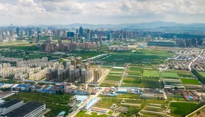 Panorámica de Yinzhou, distrito de Ningbo, una de las ciudades más importantes de la cuenca del Yangtse.