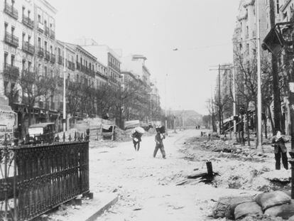 Imagen de los bombardeos de Madrid por parte de la aviación del bando sublevado durante la Guerra Civil.