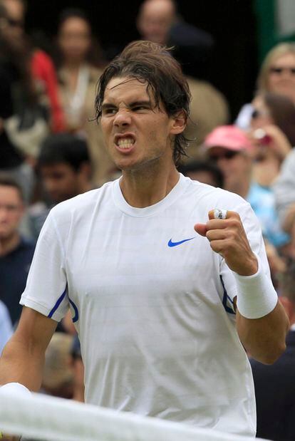 Nadal celebra un punto durante el partido ante Muller.