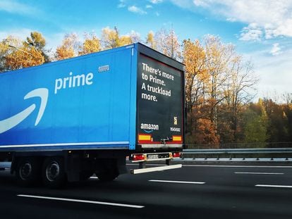Camión de Amazon Prime, en Katowice (Polonia).