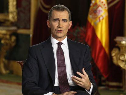 El rey Felipe VI se dirige a los espa&ntilde;oles en su segundo mensaje de Navidad.