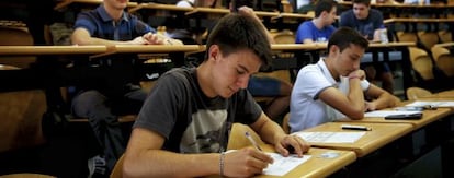 Prueba de selectividad en la Universidad Complutense de Madrid.