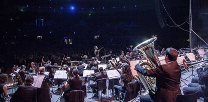 La Film Symphony Orchestra, en la plaza de toros de Las Ventas durante la gira de 2014.