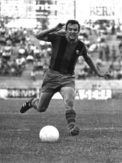 José Antonio Zaldúa, en un partido con el Barcelona.