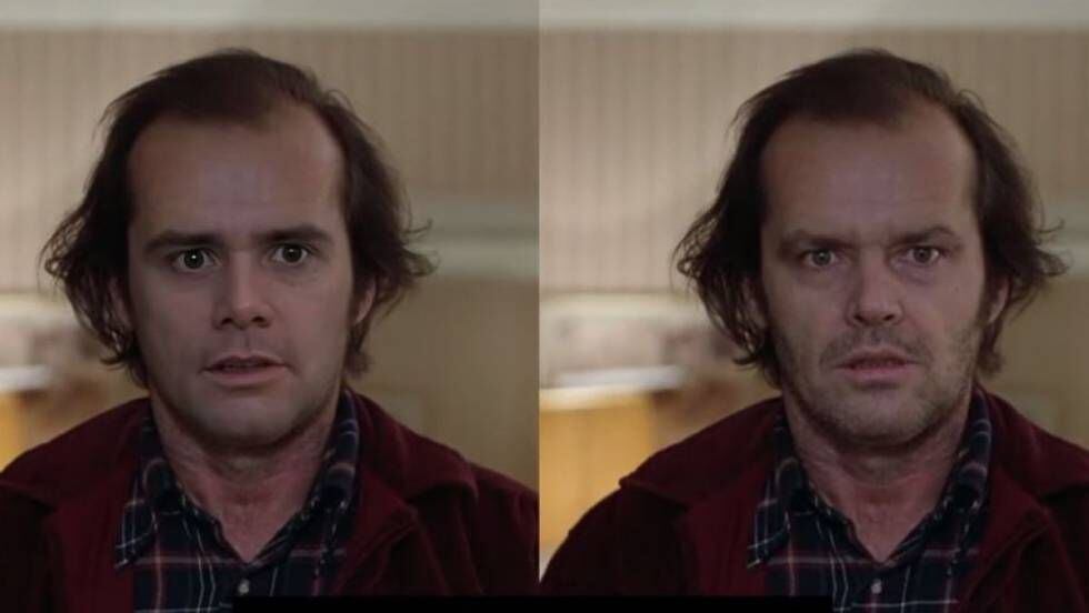 Un 'deepfake' de Jim Carrey caracterizado como Jack Nicholson en 'El resplandor'.
