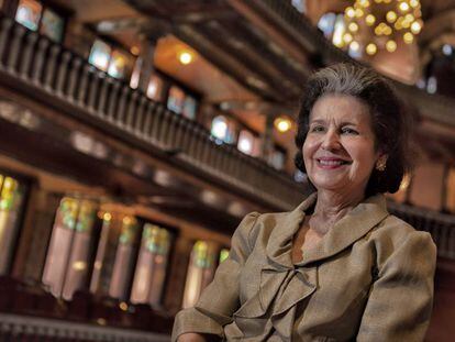 Marta Casals, viuda del compositor catalán, en el Palau de la Música.