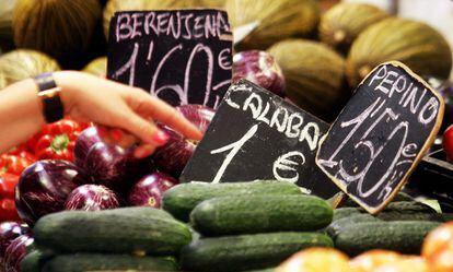 Precios de verduras y hortalizas en el mercado Central de Valencia