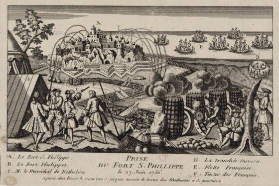 Asedio francés a los ingleses en Menorca, con Richelieu pensando en salsas
