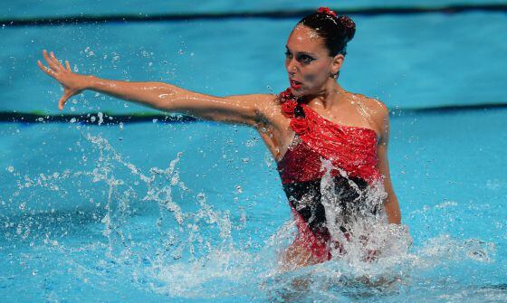 Margalida Crespí, en una competició amb Espanya.