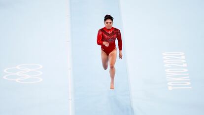 La gimnasta mexicana Alexa Moreno durante su participación en Tokio 2020.